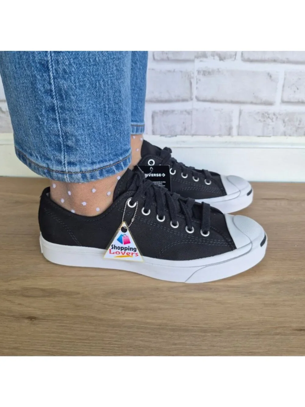 ⭐Converse Jack Purcell JP OX Canvas 7.5 Women Shoes Sneakers Black White 164056C